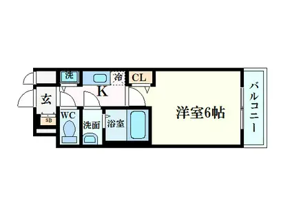 プレサンス松屋町ファステ(1K/12階)の間取り写真