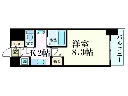 ララプレイスOSAKAウエストPRIME(1K/6階)の間取り写真