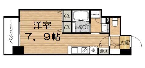 アーバネックス北浜(ワンルーム/4階)の間取り写真
