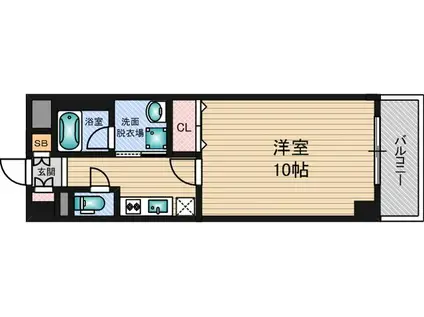 セレッソコート新大阪(1K/9階)の間取り写真