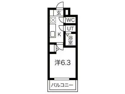 スプランディッドV(1K/10階)の間取り写真