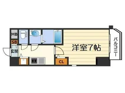 W-STYLE大阪駅前(1K/3階)の間取り写真