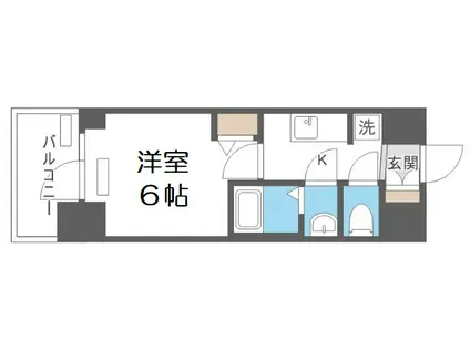 プレサンス松屋町ヴィゴラス(1K/4階)の間取り写真