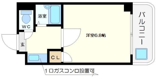 ラフォレスタ(1K/2階)の間取り写真