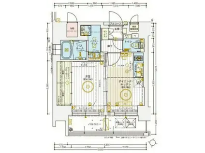 エステムコート難波Ⅵエント(1DK/12階)の間取り写真