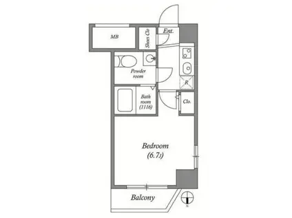 SERENITE本町REFLET(1K/12階)の間取り写真