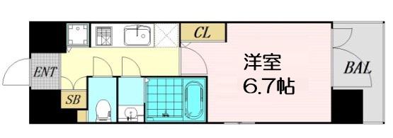エスリード松屋町サウス(1K/5階)の間取り写真