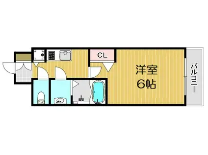 プレサンス塚本駅前(1K/4階)の間取り写真