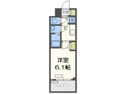 プレサンスOSAKA DOMECITYワンダー(1K/2階)の間取り写真