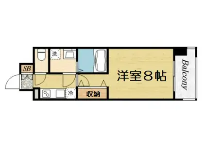 ワールドアイ難波南ポルタ(1K/11階)の間取り写真