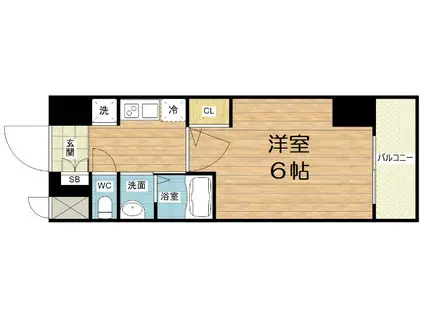 エステムコート難波サウスプレイスVIIリアン(1K/3階)の間取り写真