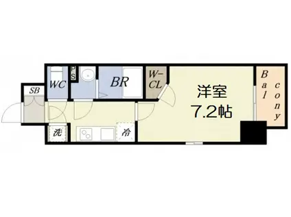 エスリード九条スタシオン(1K/13階)の間取り写真