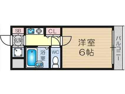 パラシオ塚本Ⅱ(1K/7階)の間取り写真