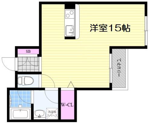リバープレイス 梅田北(ワンルーム/9階)の間取り写真