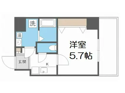 BLUE西長堀(1K/6階)の間取り写真