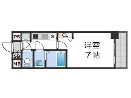レジュールアッシュ難波MINAMI2(1K/9階)の間取り写真