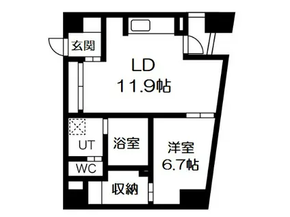 WOB NISHIUMEDA(1SLDK/8階)の間取り写真