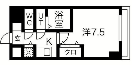 ONE ROOF FLAT FUKUSHIMA(1K/7階)の間取り写真