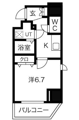 アクアプレイス江戸堀(1K/13階)の間取り写真