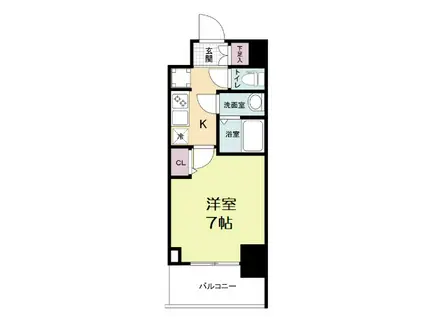 WORVE大阪本町(1K/8階)の間取り写真