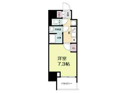 WORVE大阪本町(1K/7階)の間取り写真