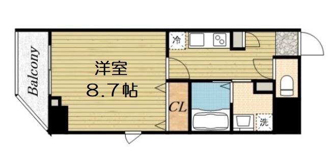 GRANPINO内淡路(1K/7階)の間取り写真