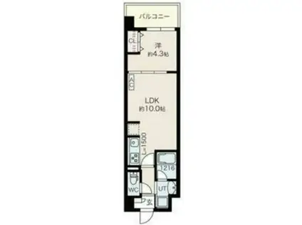 ルーエ桜川(1LDK/8階)の間取り写真