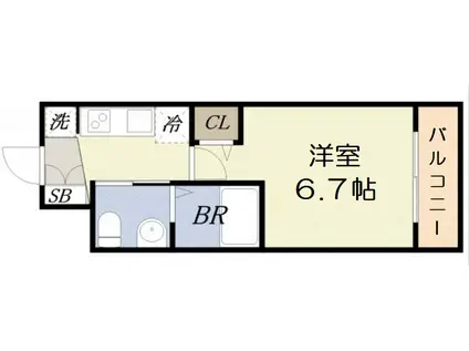 エグゼ大阪ドーム(1K/6階)の間取り写真
