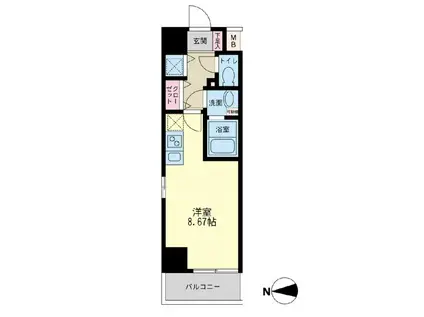 JMFレジデンス大阪福島(ワンルーム/3階)の間取り写真