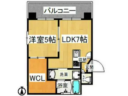 CITY SPIRE十三東(1LDK/2階)の間取り写真