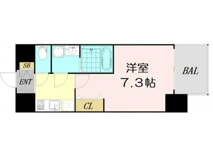 S-RESIDENCE新大阪ウエスト(1K/2階)の間取り写真