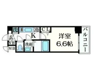 プレサンス心斎橋ブライト(1K/11階)の間取り写真