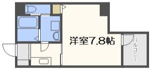 プレサンス谷町キャトル(1K/15階)の間取り写真