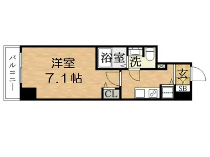 プレサンス梅田東ベータ(1K/7階)の間取り写真