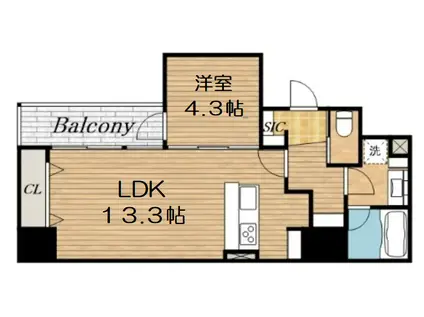 BRAVE常盤町Ⅱ(1LDK/8階)の間取り写真