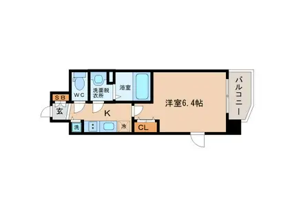 レオンコンフォート京橋(1K/2階)の間取り写真