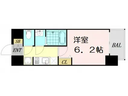 プレサンス難波インフィニティ(1K/8階)の間取り写真