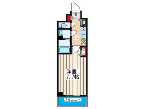 プレサンス谷町七丁目2(1K/2階)の間取り写真