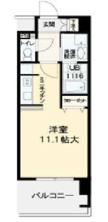 ビバーチェ鷺洲(ワンルーム/6階)の間取り写真