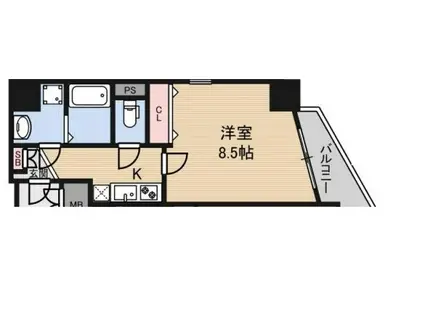 アドバンス難波レーヴ(1K/13階)の間取り写真