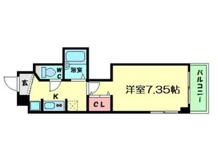 パルケラード(1K/4階)の間取り写真