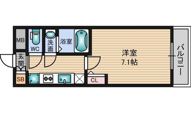 S-RESIDENCE新大阪駅前(1K/14階)の間取り写真