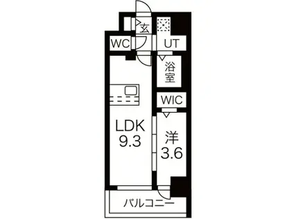 ファステート難波グランプリ(1LDK/14階)の間取り写真