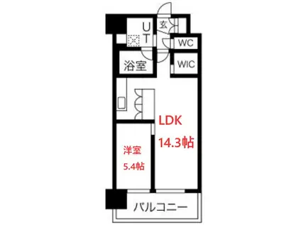 グランカーサ難波元町(1LDK/10階)の間取り写真