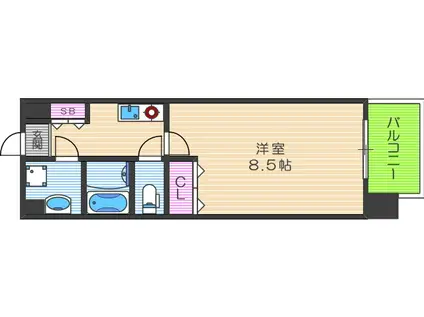 アストレア(1K/3階)の間取り写真