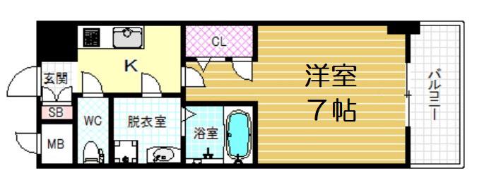 W-STYLE福島Ⅱウィステリア(1K/4階)の間取り写真