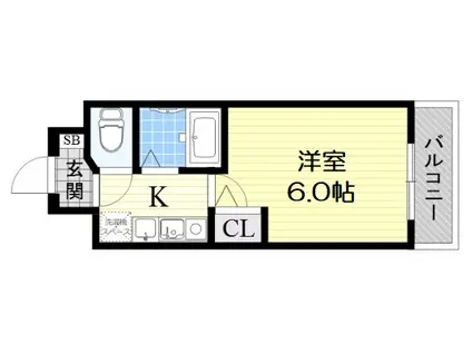 エスリード東天満第2(1K/7階)の間取り写真