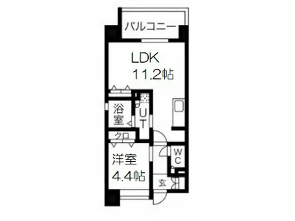 GLUCKMAISON/S-EBIE XI(1LDK/2階)の間取り写真