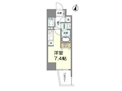 HORIZON UMEDA ノース(ワンルーム/3階)の間取り写真