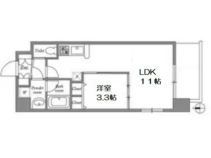 ラルテ中津(1LDK/4階)の間取り写真
